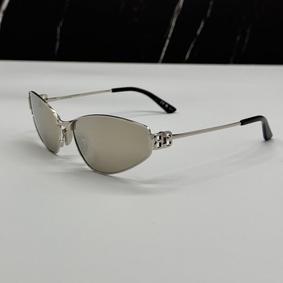NEW BALENCIAGA SUNGLASSES SILVER UNISEX EYEWEAR BALENCIAGA BB0335S 006 main image 8